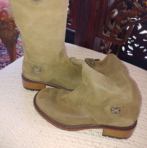 Cole Haan green suede boots size 7B